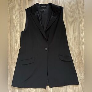 Rag and bone black vest with one button